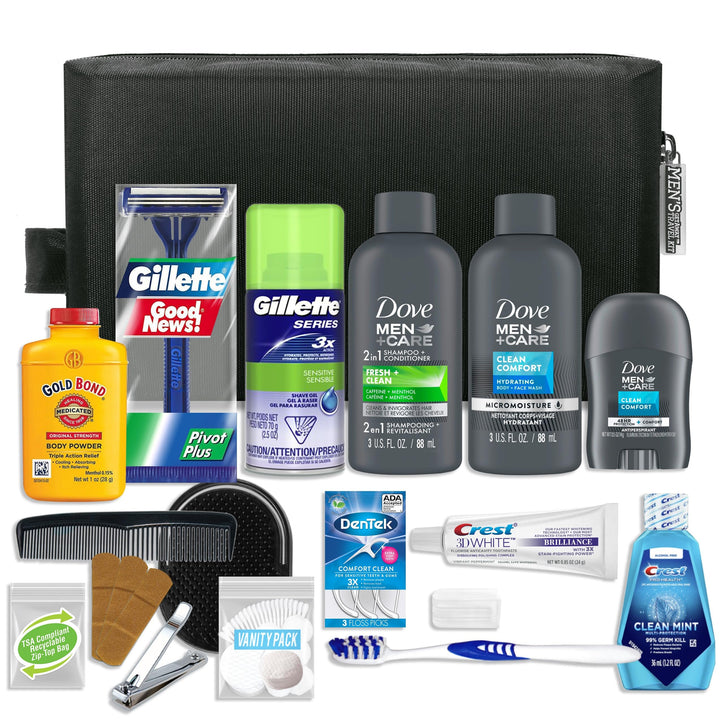 Convenience Kits International black dopp bag front view showing compact travel readiness