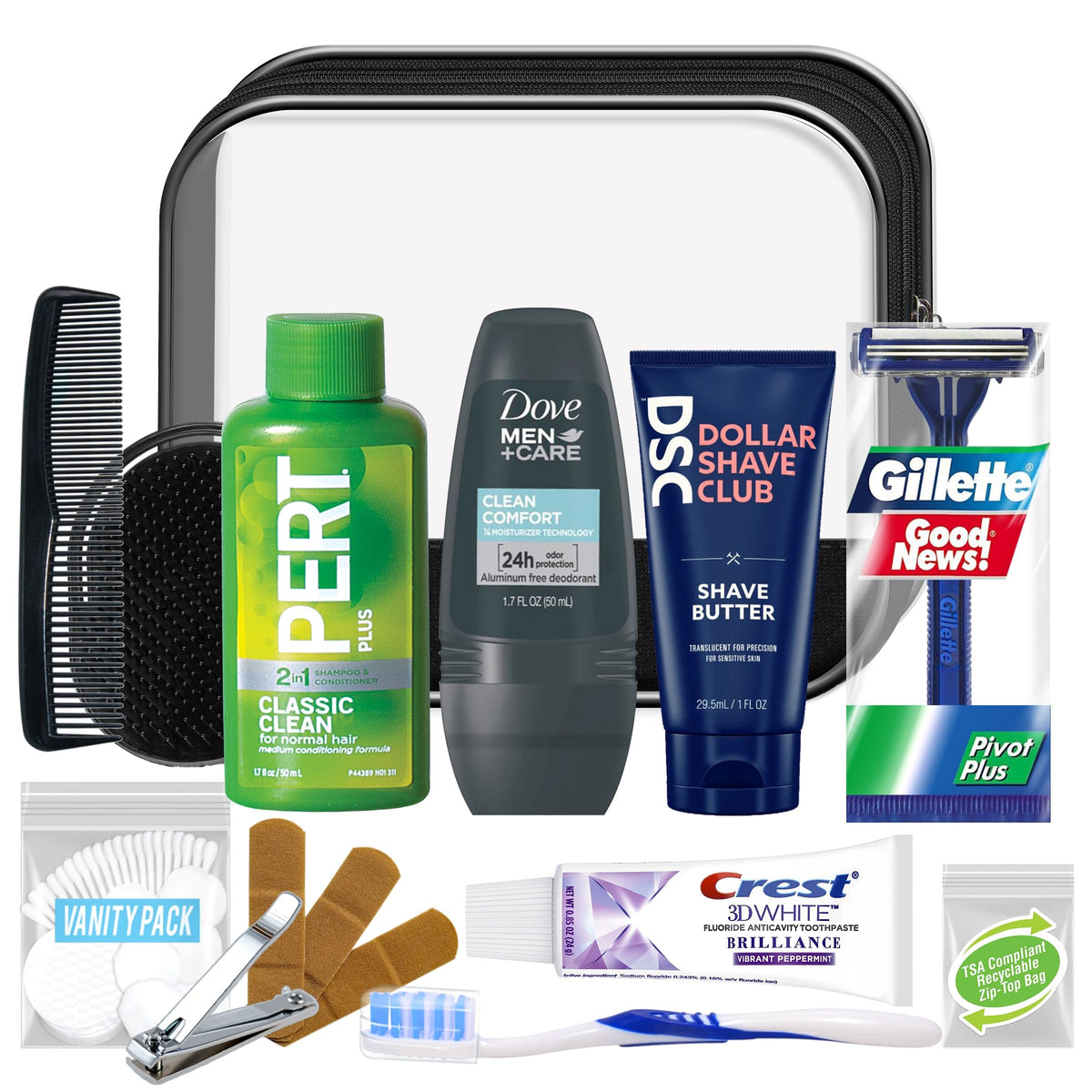 Convenience Kits International front view zippered bag showing organized travel essentials for easy packing