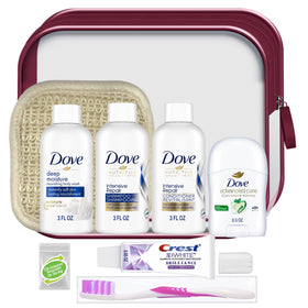 Convenience Kits International front view of full 10-piece kit for travel convenience