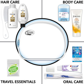 Convenience Kits International Pantene shampoo and conditioner close-up highlighting trusted brand care