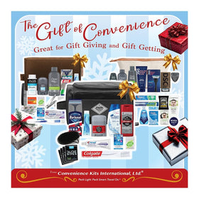 Convenience Kits International scale comparison with hand showing compact, portable sizing benefit