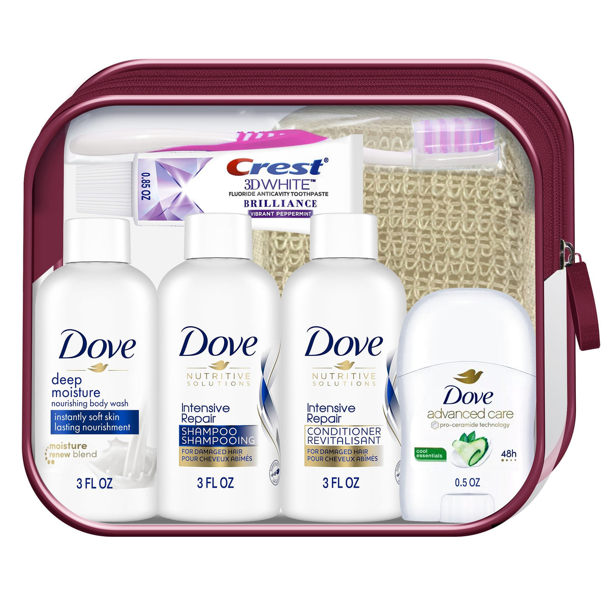 Convenience Kits International toothbrush and Crest toothpaste ready for oral freshness