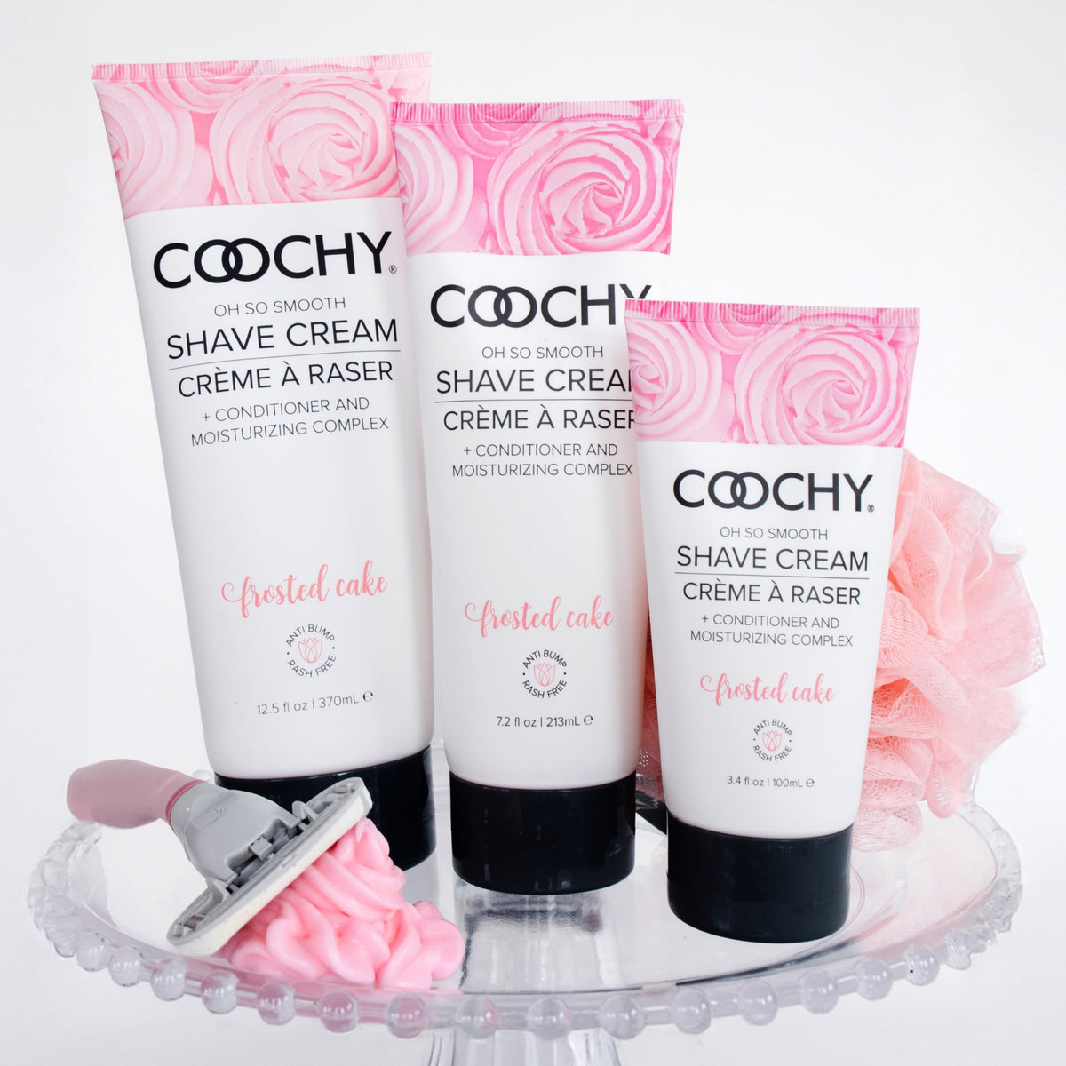 Coochy label close-up highlighting ingredients and gentle-for-sensitive-skin claim