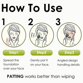 COOL-ANGLE sponges blending foundation for natural, streak-free finish