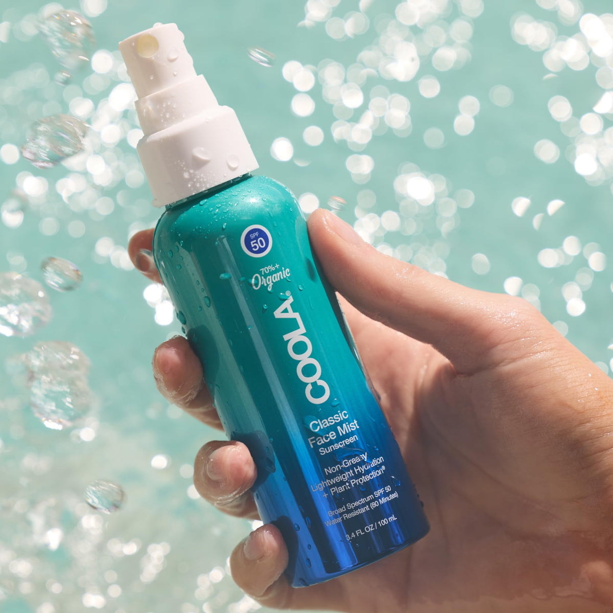 COOLA beach lifestyle application showing outdoor protection and convenience benefit