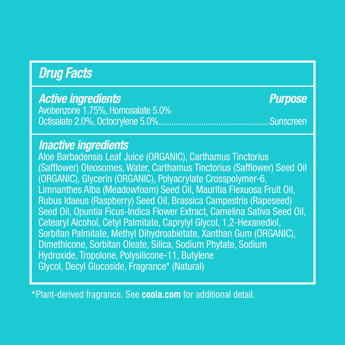 COOLA botanicals flatlay showing antioxidant-rich plant protection