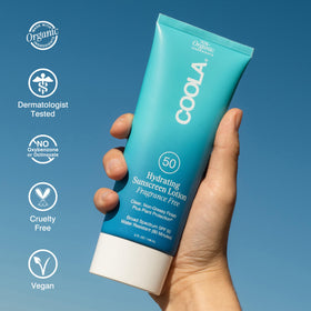 COOLA label detail showing certifications and reef-compliant benefit