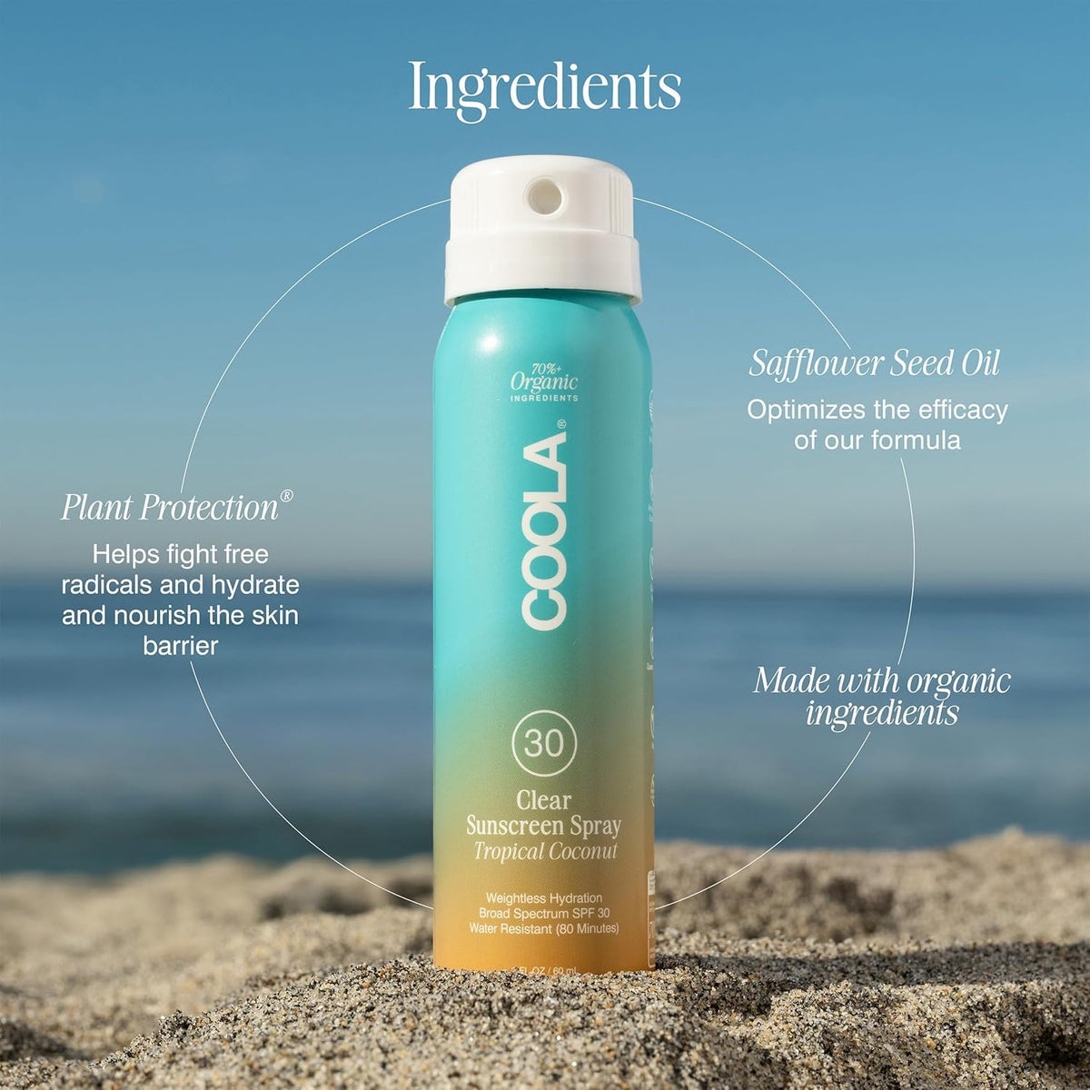 COOLA applied at the beach offering convenient on-the-go protection