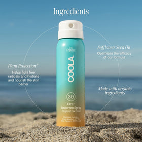 COOLA applied at the beach offering convenient on-the-go protection