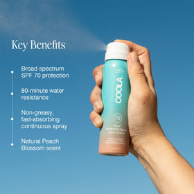 COOLA texture close-up illustrating lightweight, non-greasy finish and quick absorption