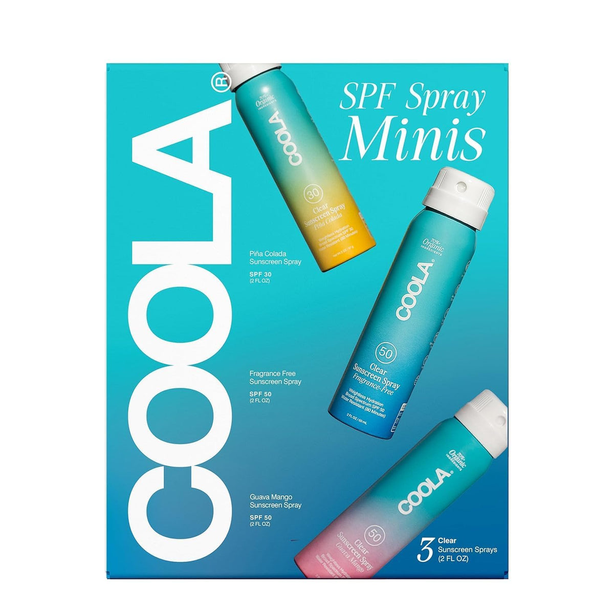 COOLA single 2 fl oz bottle SPF 50 label visible for product identification
