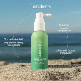 COOLA bottle next to sunglasses showing travel-friendly size