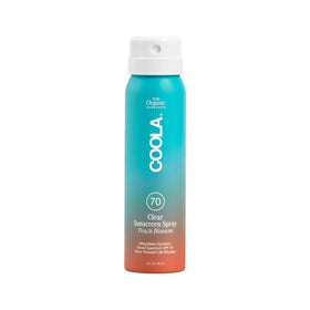 COOLA front packaging showing SPF 70 and peach blossom scent offering strong protection