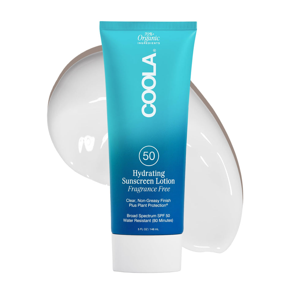 COOLA front packaging of SPF 50 body lotion highlights daily protection