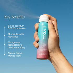 COOLA nozzle close-up continuous-spray for even, full-body coverage benefit