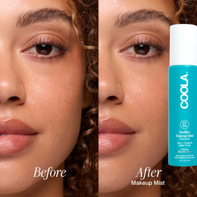 COOLA SunBlur tucked inside a commuter bag for quick daytime refreshes
