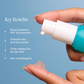 COOLA close-up of smooth SunBlur texture that blurs pores