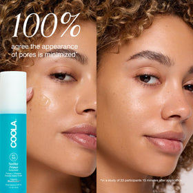 COOLA under foundation demonstrating extended eight-hour makeup hold