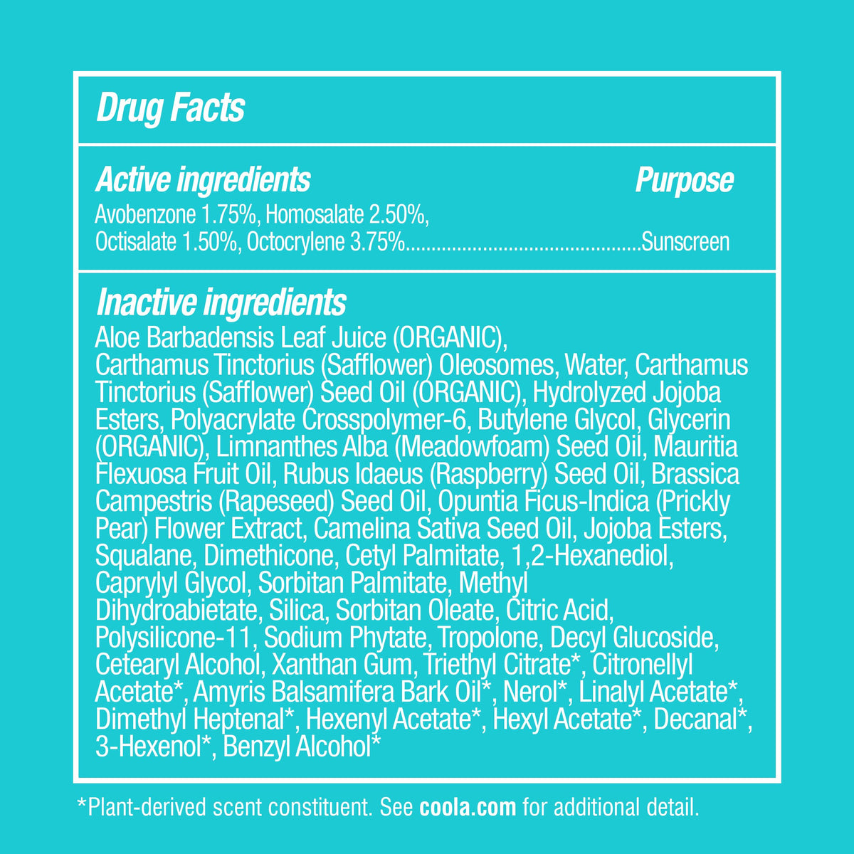 COOLA cucumber-scented lotion texture close-up highlighting lightweight absorption