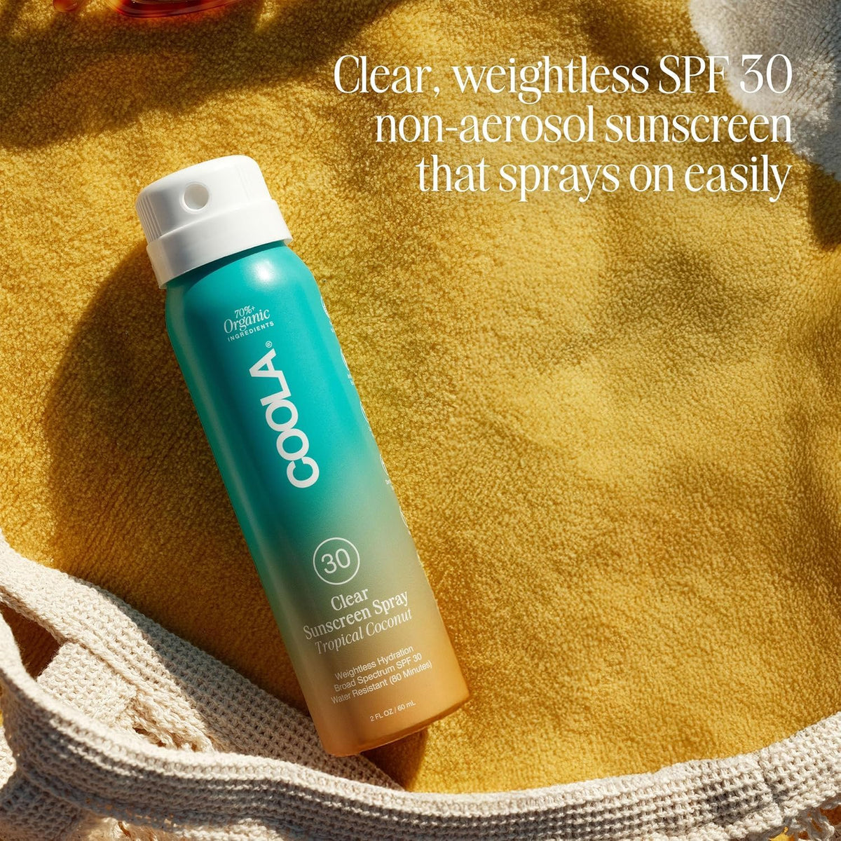 COOLA sheer sunscreen texture on skin showing lightweight finish