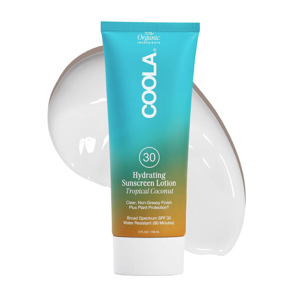 COOLA front packaging showing SPF 30 and tropical coconut protection