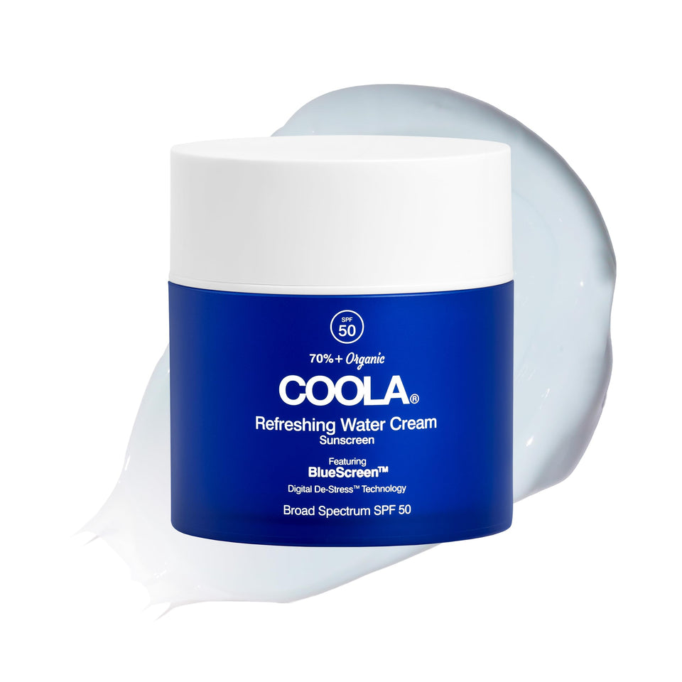 COOLA tube front packaging showing SPF 50 and organic label for everyday protection