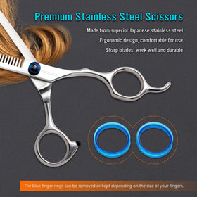 COOLALA comb alongside scissors layflat for easy sectioning and accurate trims