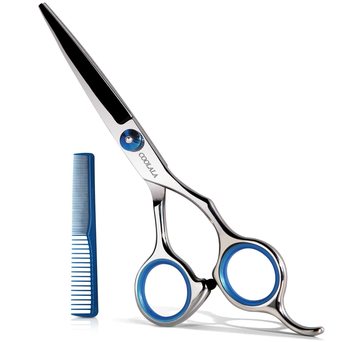 COOLALA front view showing scissors and comb, ready to use
