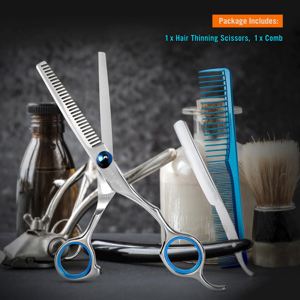 COOLALA hairstylist using scissors in salon showing controlled professional haircut benefit