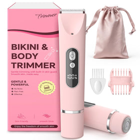 CoolHair front view of pink trimmer in package showing compact design benefit