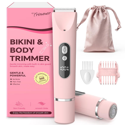 CoolHair front view of pink trimmer in package showing compact design benefit