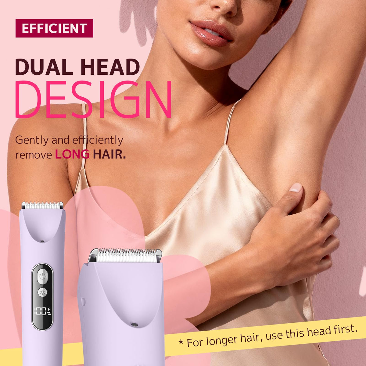 CoolHair precision head in use at bikini line for accurate shaping and safety