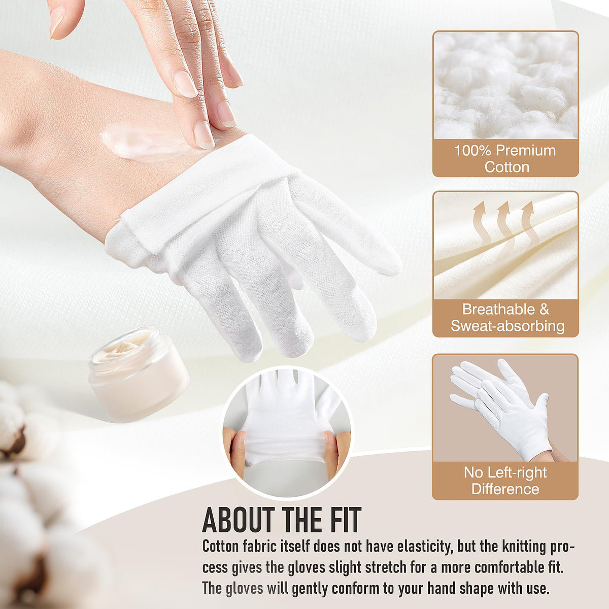 COOLJOB cotton texture close-up, soft fabric for comfortable overnight wear