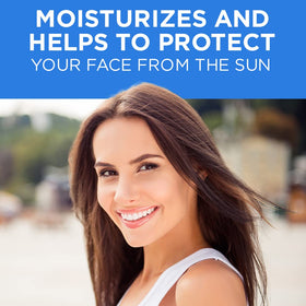 Coppertone Complete Face open cap dispensing sunscreen for easy use