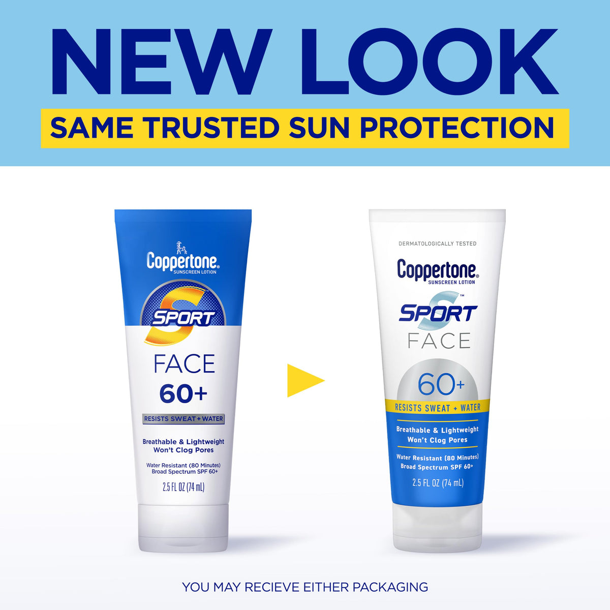 Back label of Coppertone face sunscreen tube displaying directions and ingredient clarity