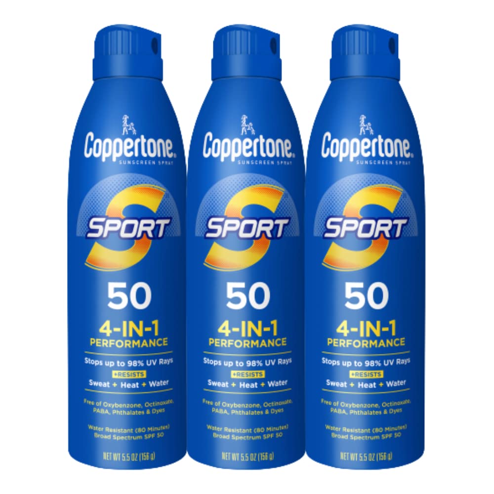 Coppertone Sport front packaging showing SPF 50 protection and bulk value