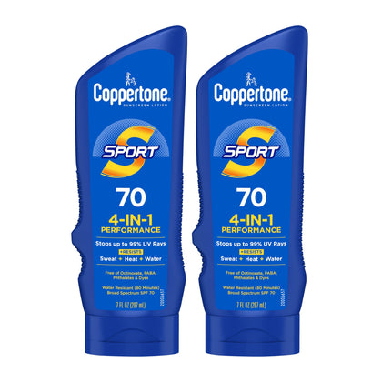 Coppertone front packaging showing SPF 70 and sport protection benefits