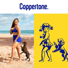 Coppertone label ingredients panel highlighting dye-free formula