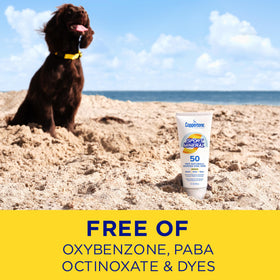 Coppertone family outdoors using sunscreen during sports and active play