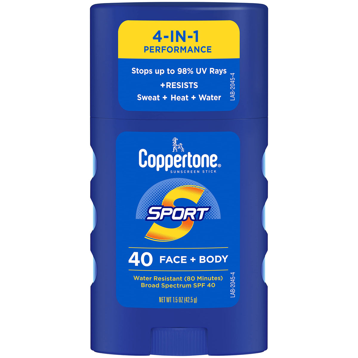 Coppertone front packaging showing stick SPF 40 for easy identification and protection