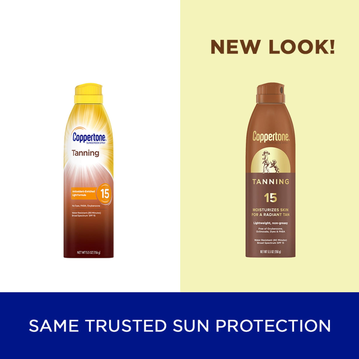 Coppertone spray action closeup demonstrating even mist for fast coverage