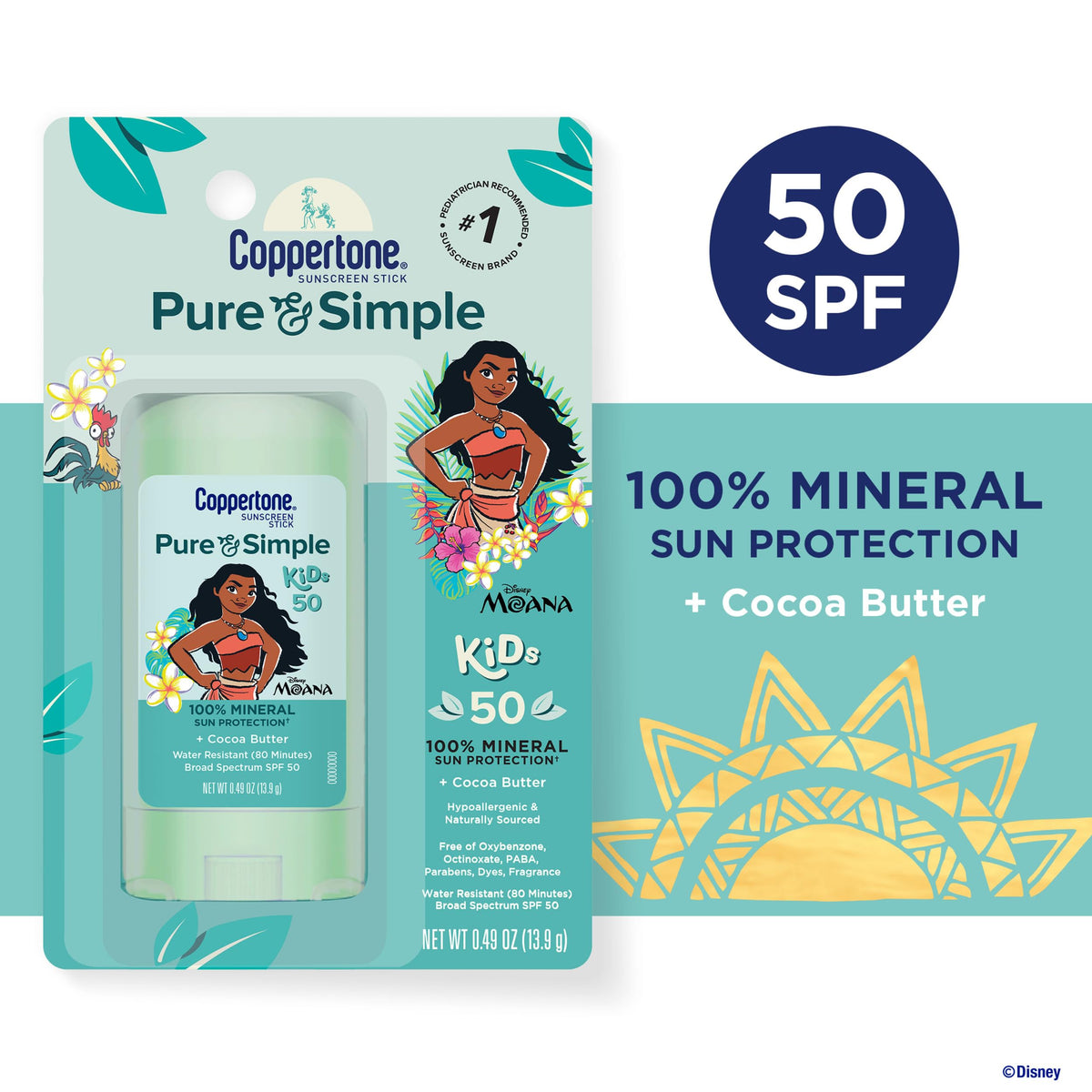 Coppertone stick open showing twist mechanism for mess-free, portable use