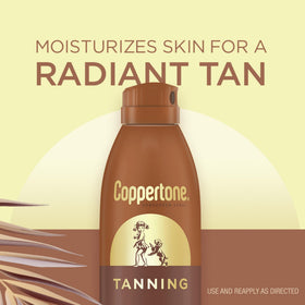 Coppertone texture on skin showing lightweight finish and non-greasy feel