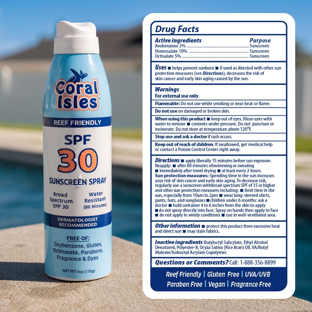 Coral Isles sunscreen in use by surfer showing water-resistant benefit