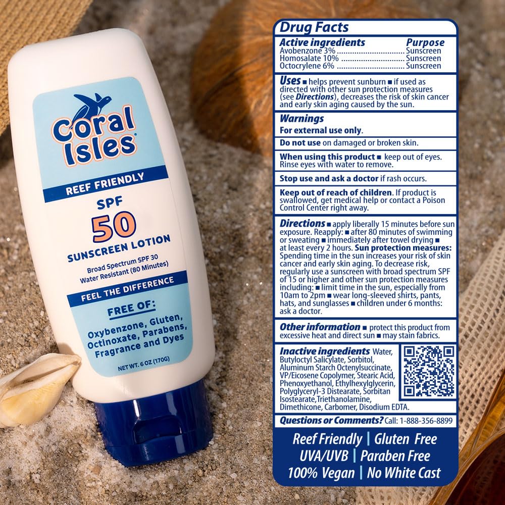Coral Isles sunscreen used by family at beach providing water-resistant protection