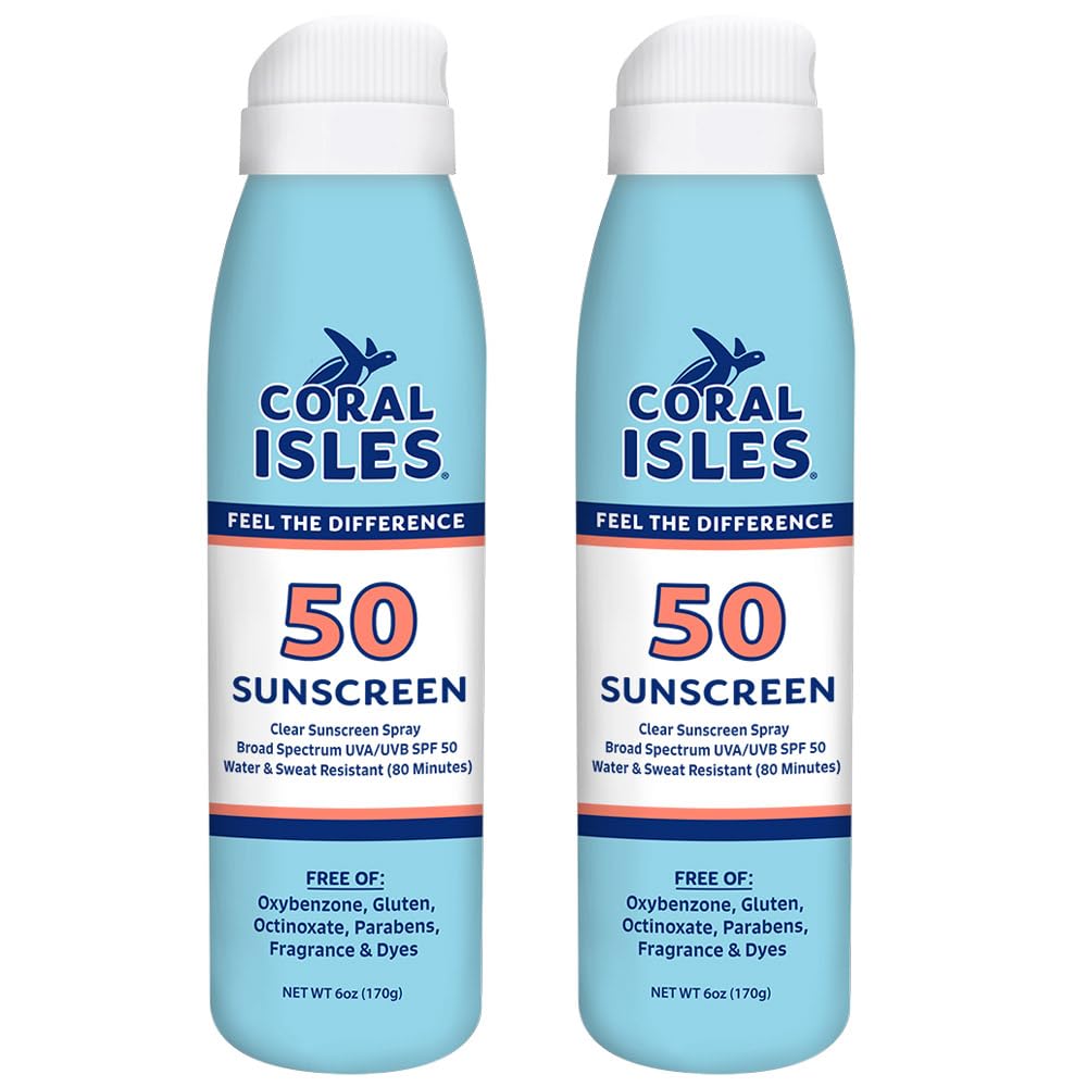 Coral Isles front label showing SPF 50 and reef-safe benefit
