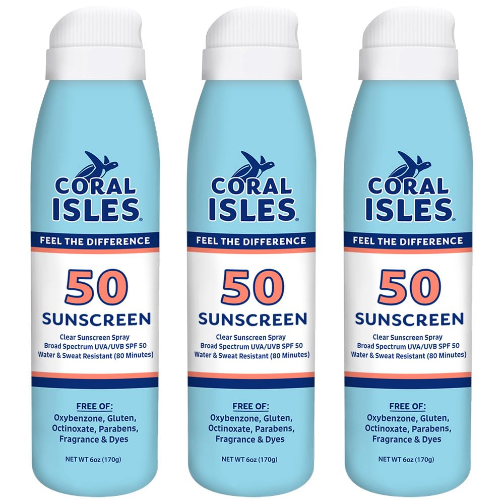 Coral Isles front packaging showing SPF 50 and reef-friendly benefits