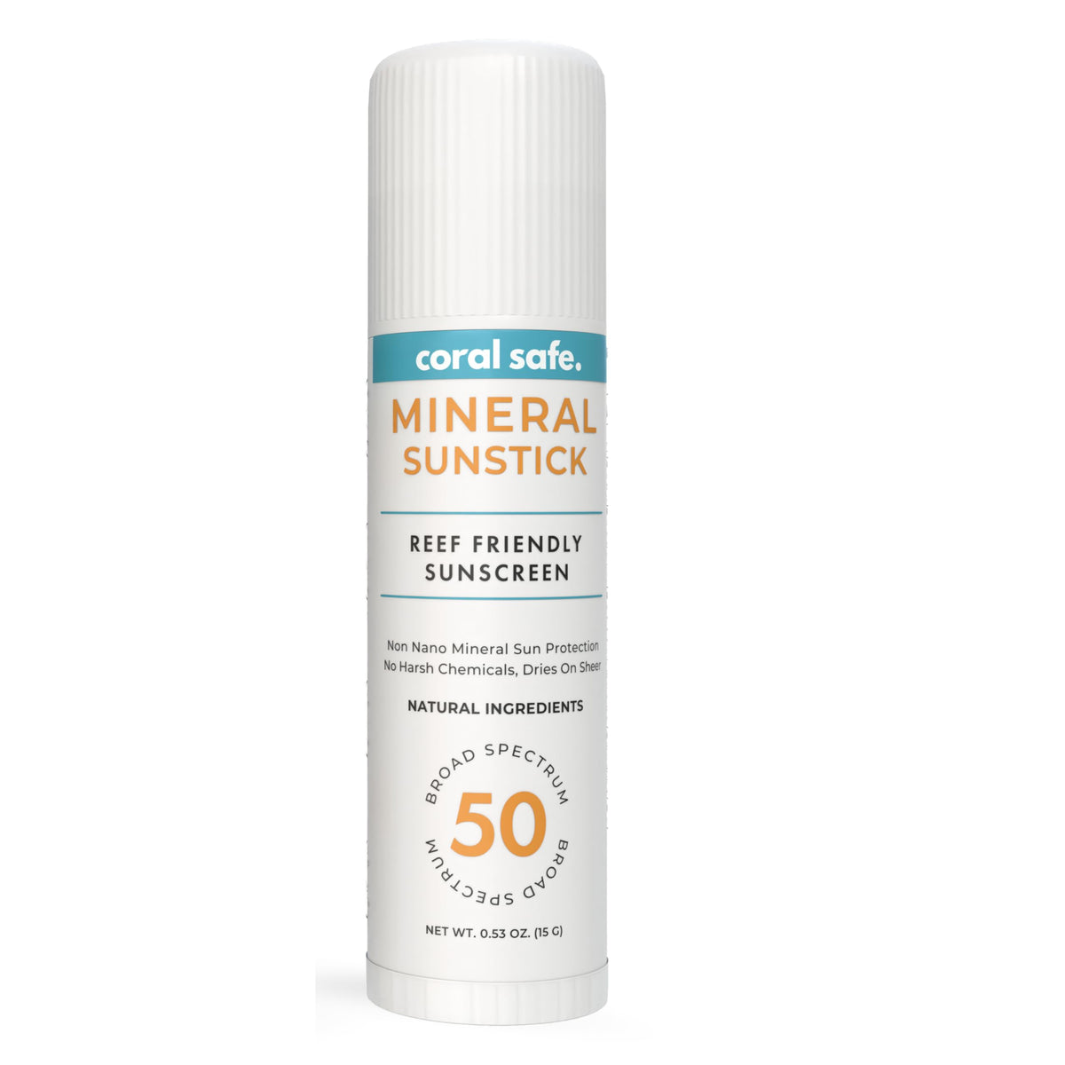 Coral Safe front packaging showing SPF 50 and compact travel benefit