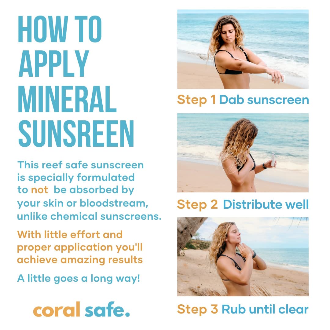 Coral Safe top label detail highlighting reef-safe and non-nano zinc benefits