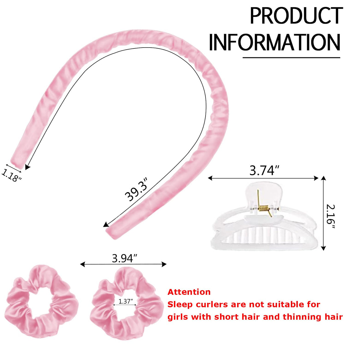 CORATED rounded edge and plush interior detail protecting hair from snagging